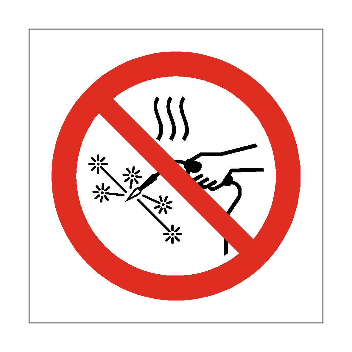 No Hot Works safety label