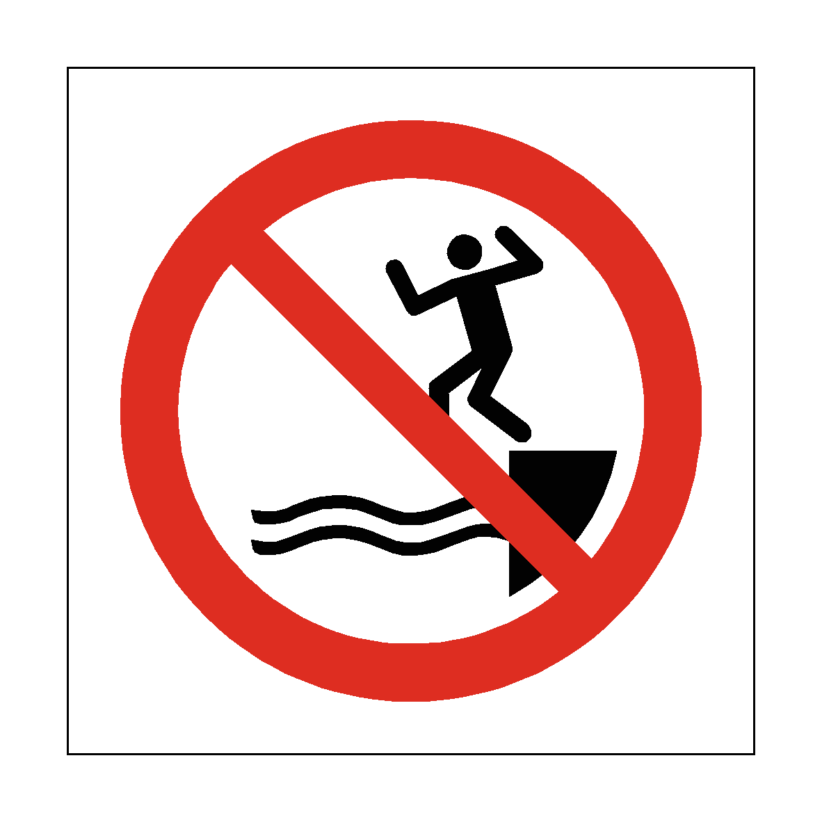 No Jumping into Water safety label