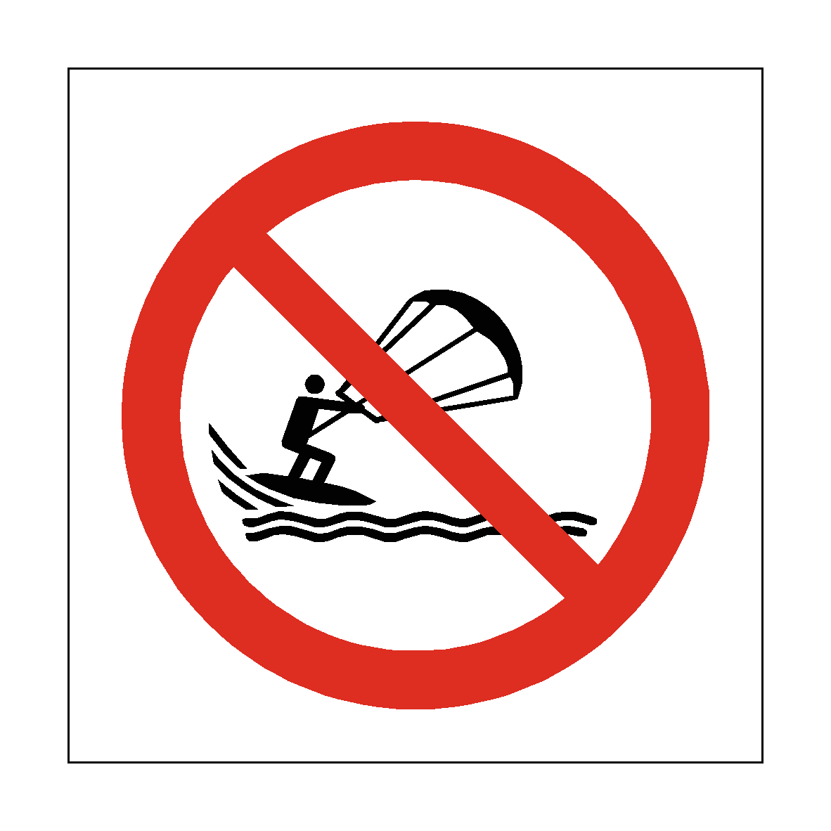 No Kite Surfing safety label