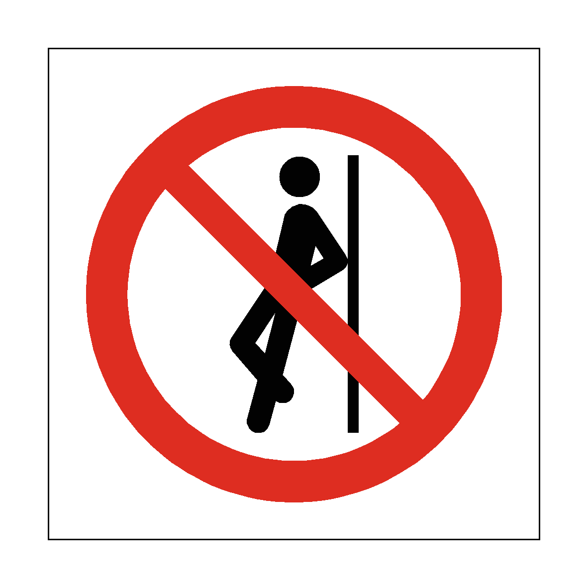 No Leaning safety label