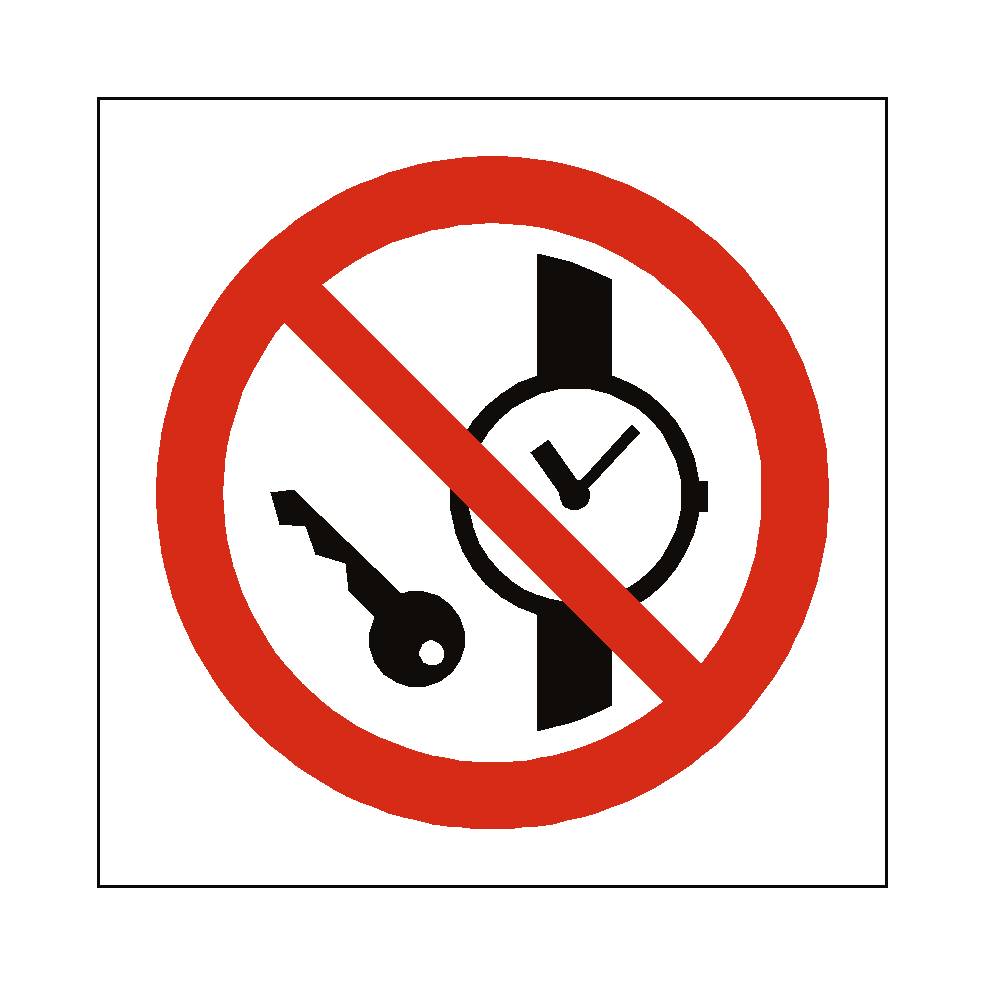 No Metal Objects safety label