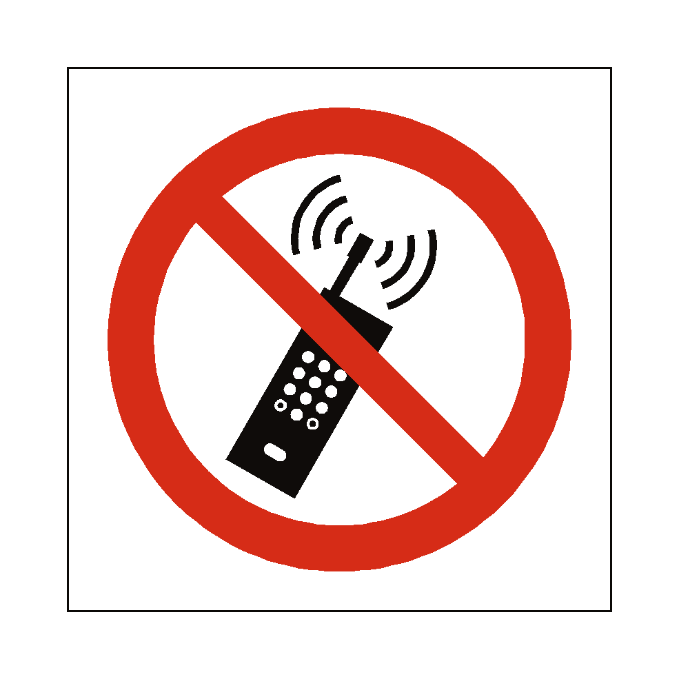 No Mobile Phone safety label