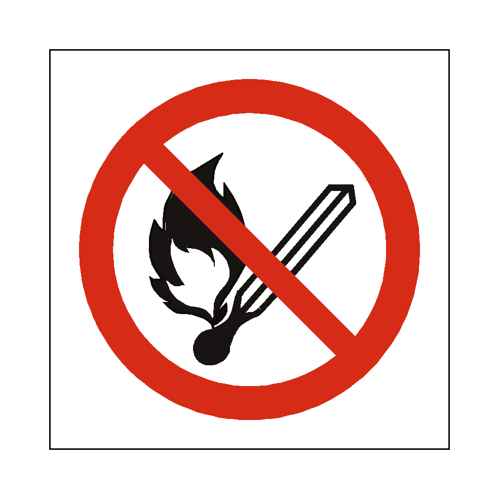 No Open Flame safety label