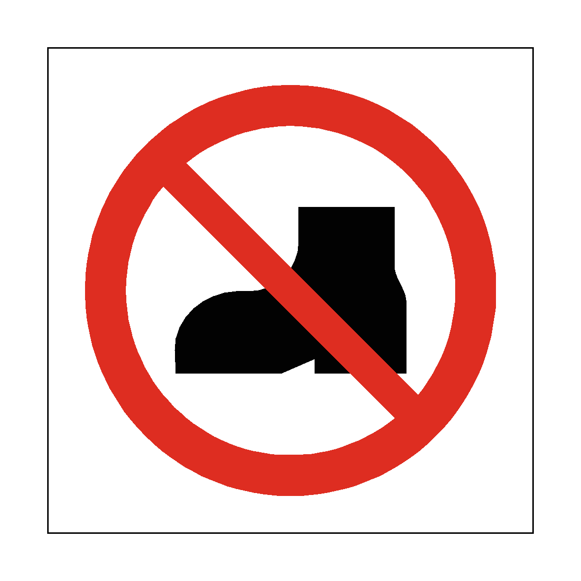 No Outdoor Footwear safety label