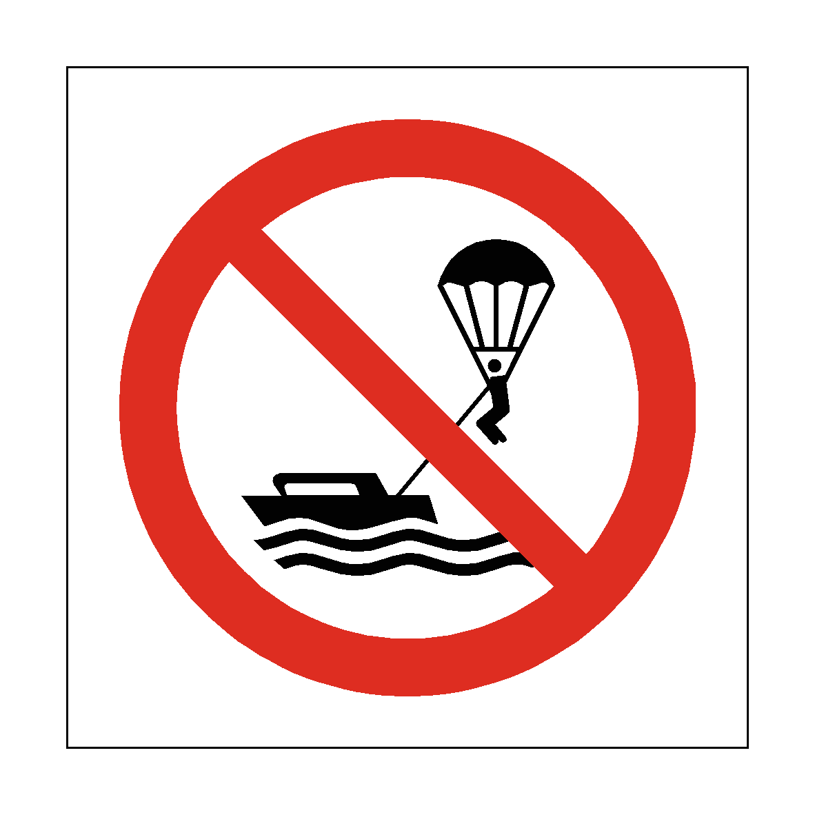 No Parasailing safety label