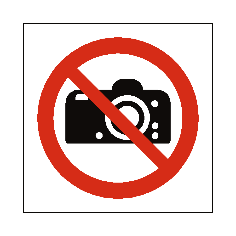 No Photography safety label