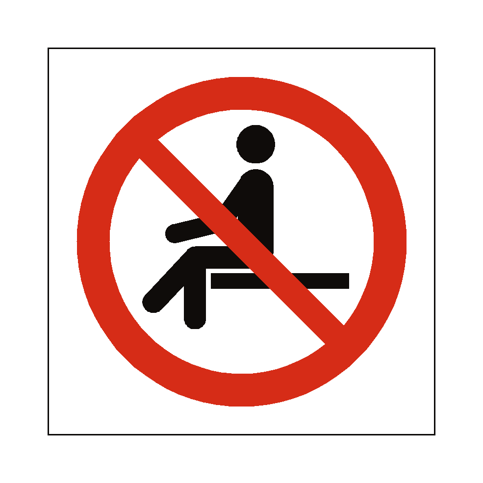 No Sitting safety label