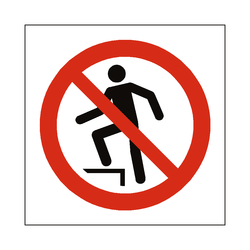 No Stepping on Surface safety label