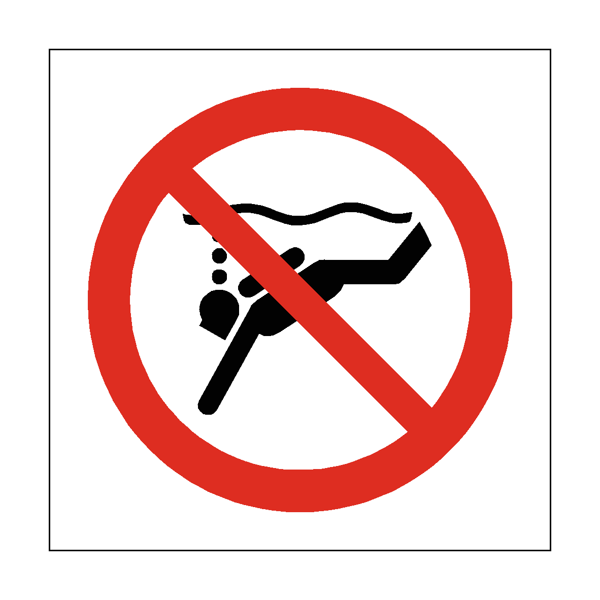 No Sub Aqua Diving safety label