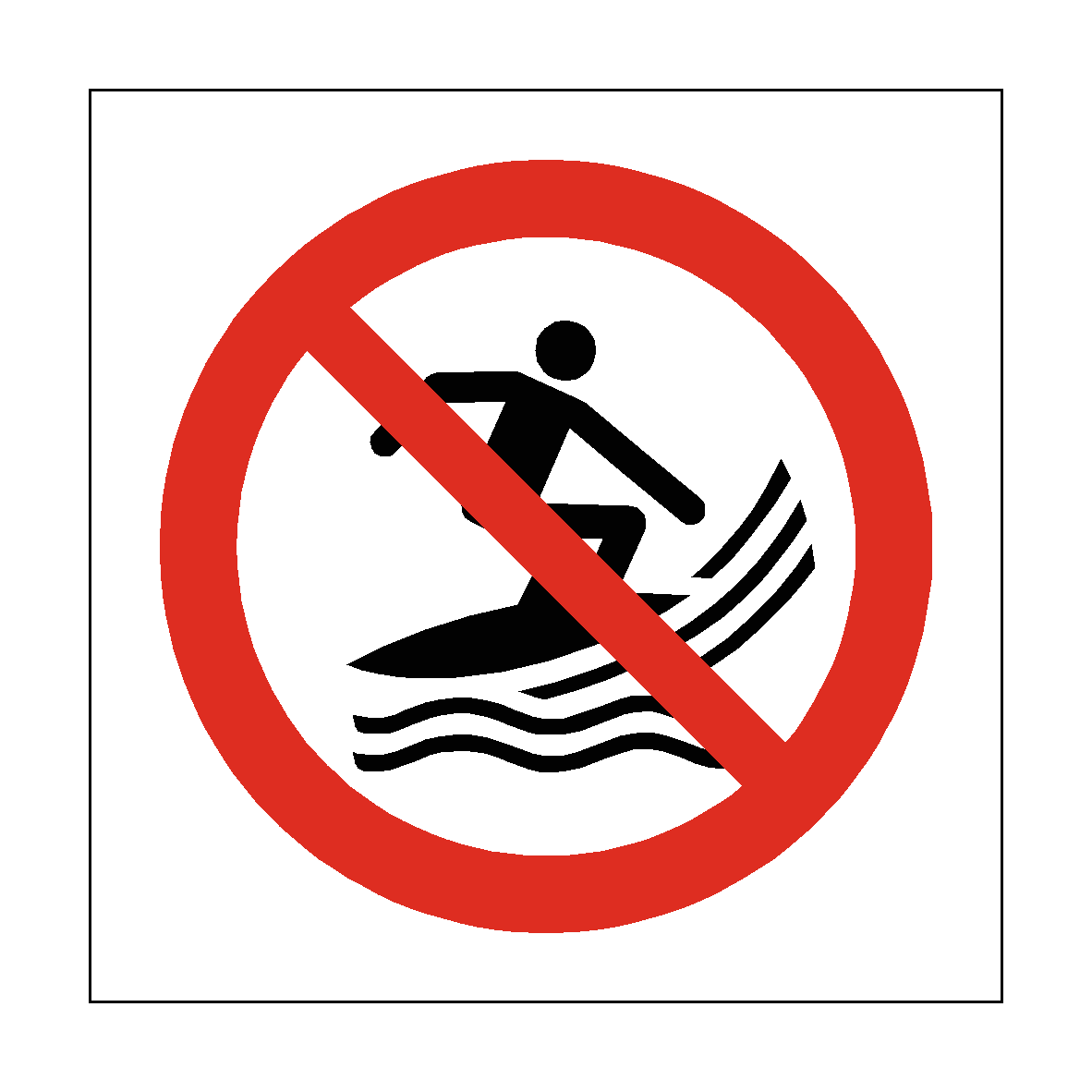 No Surf Craft safety label
