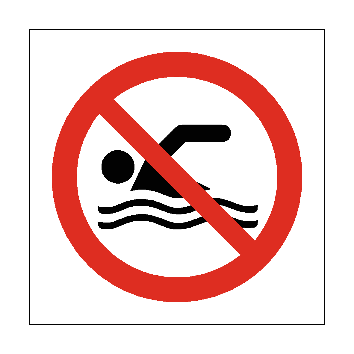 No Swimming safety label