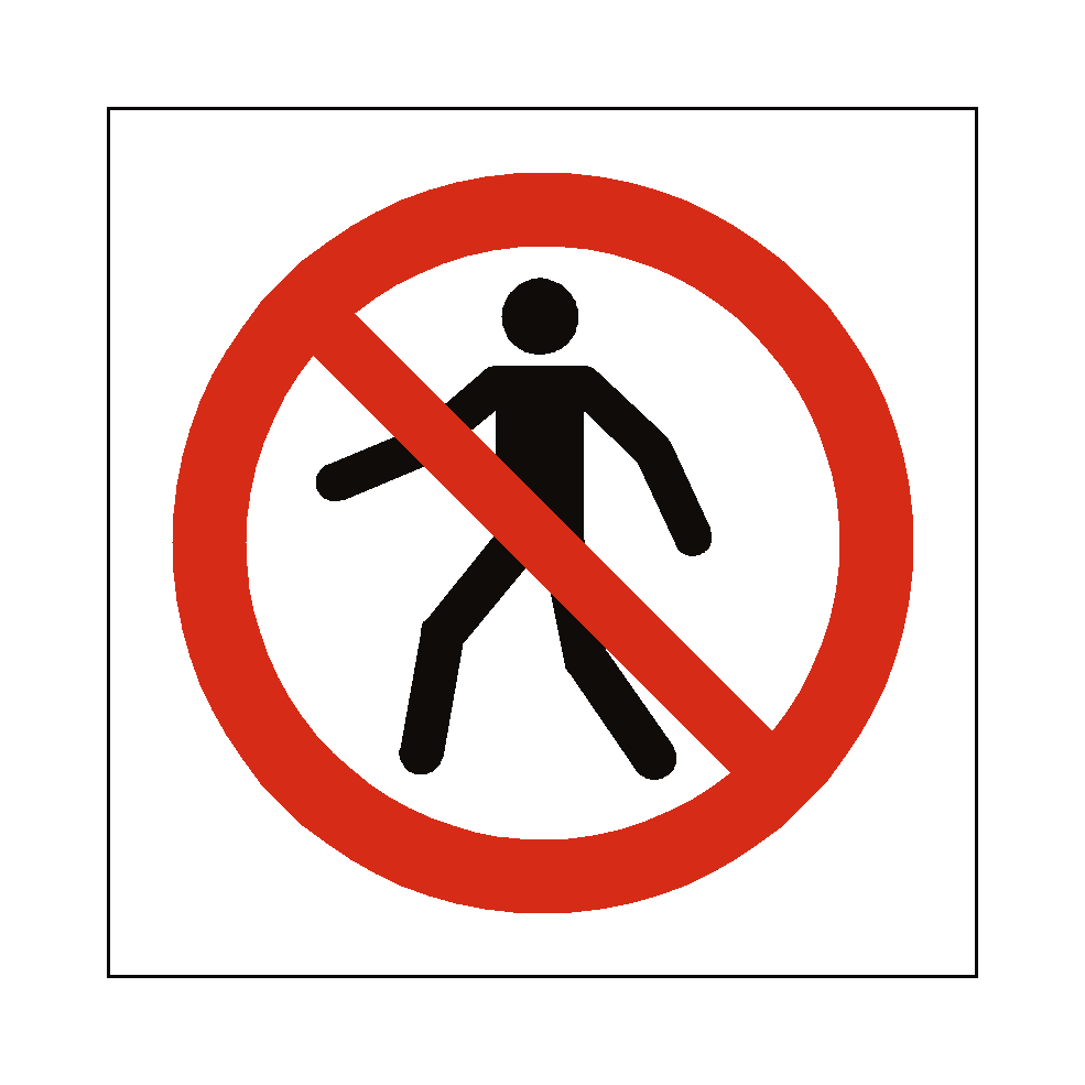 No Thoroughfare safety label