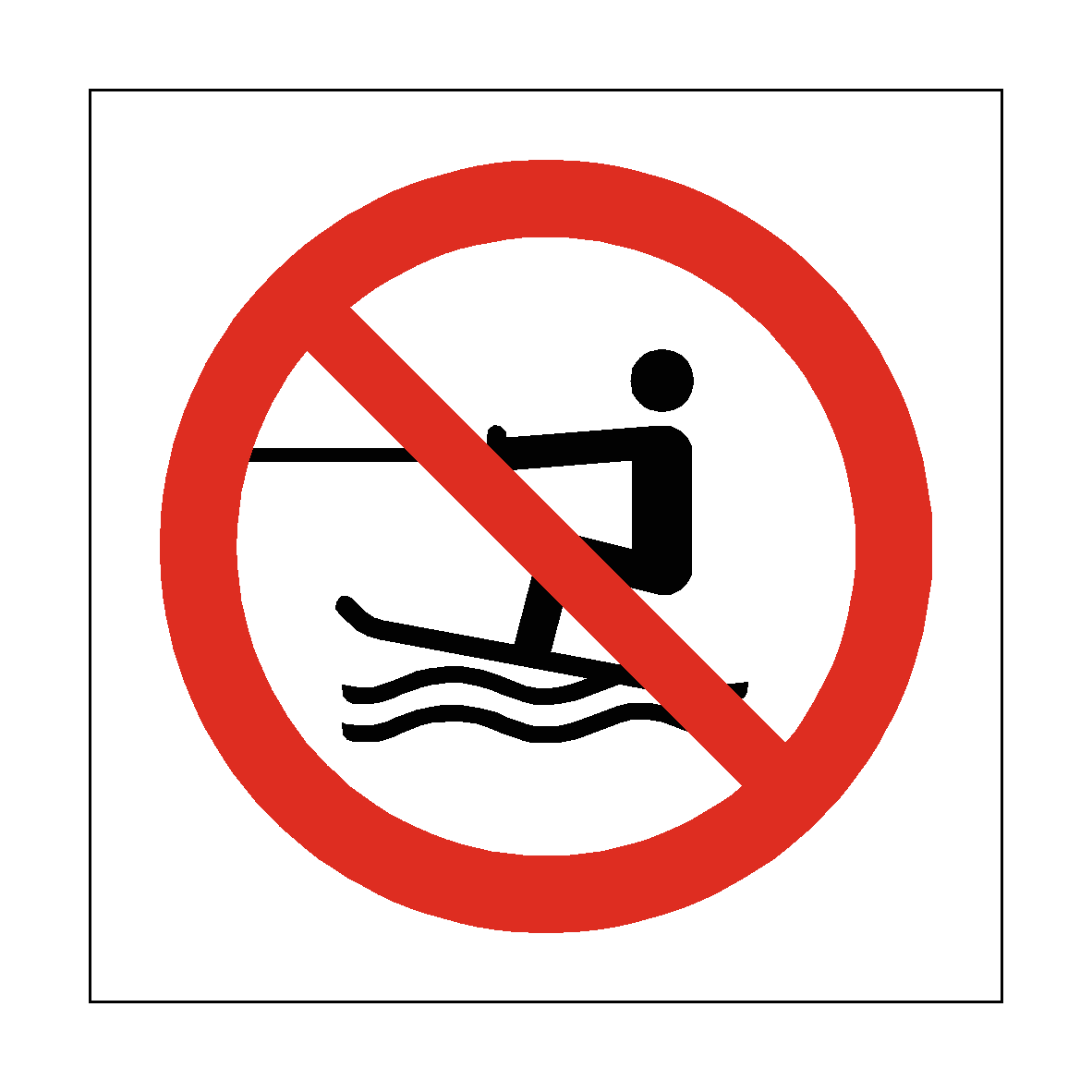 No Towed Water Activities safety label