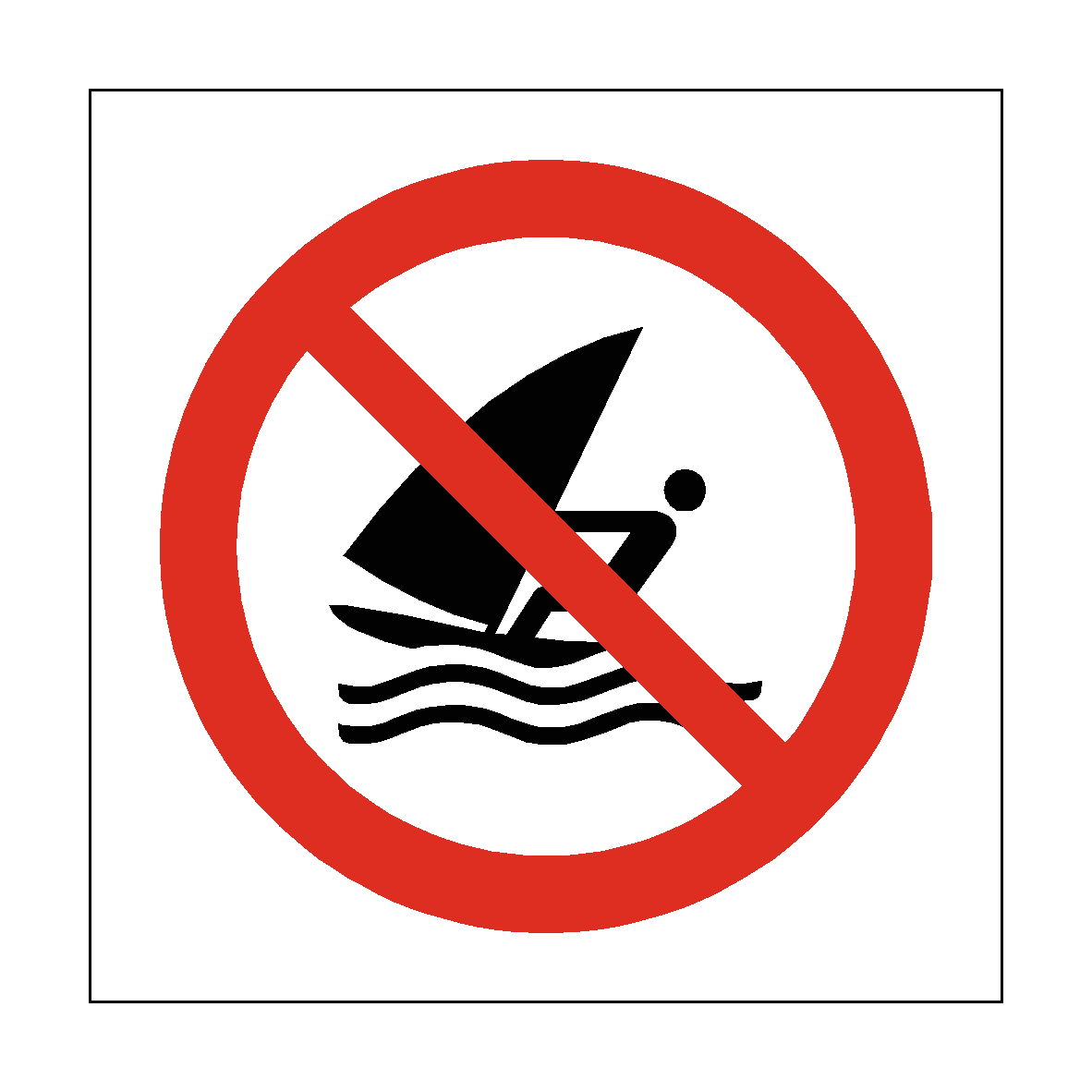 No Windsurfing safety label