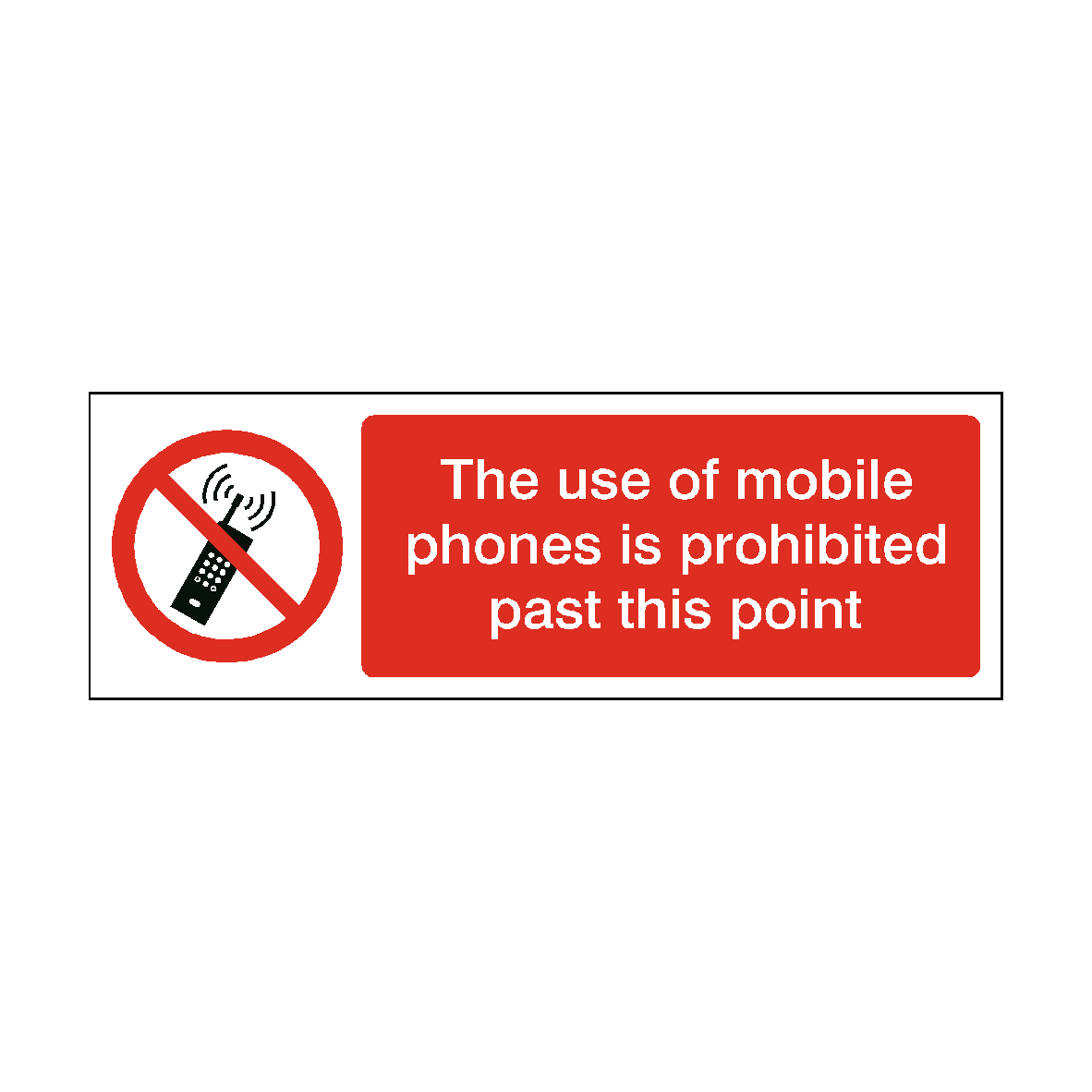 Phones Prohibited Past This Point safety label