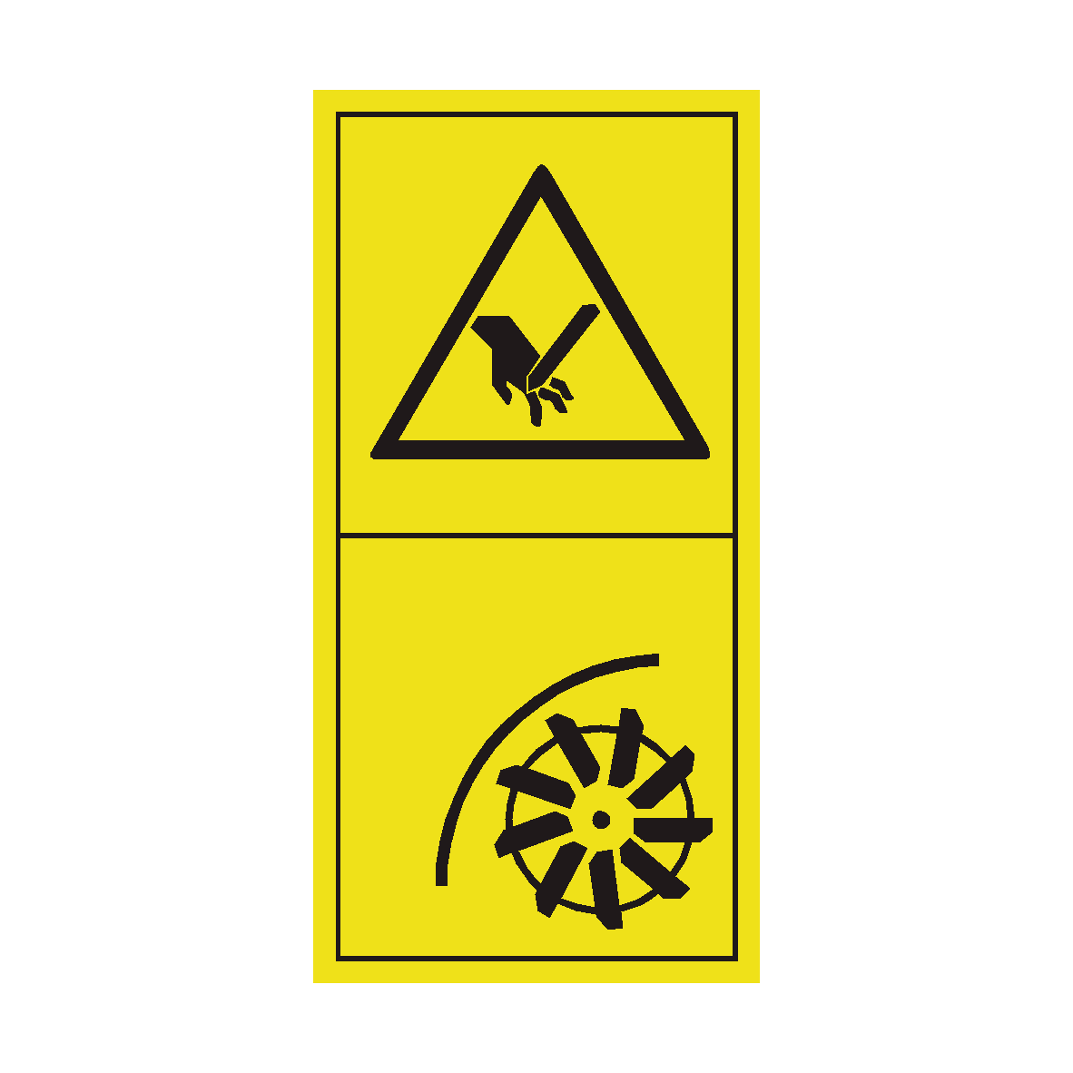 Put Safety Shield in Place While Grinding Knives safety label