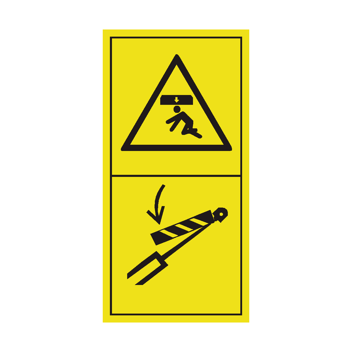 Secure Lifting Cylinder with Locking Device safety label
