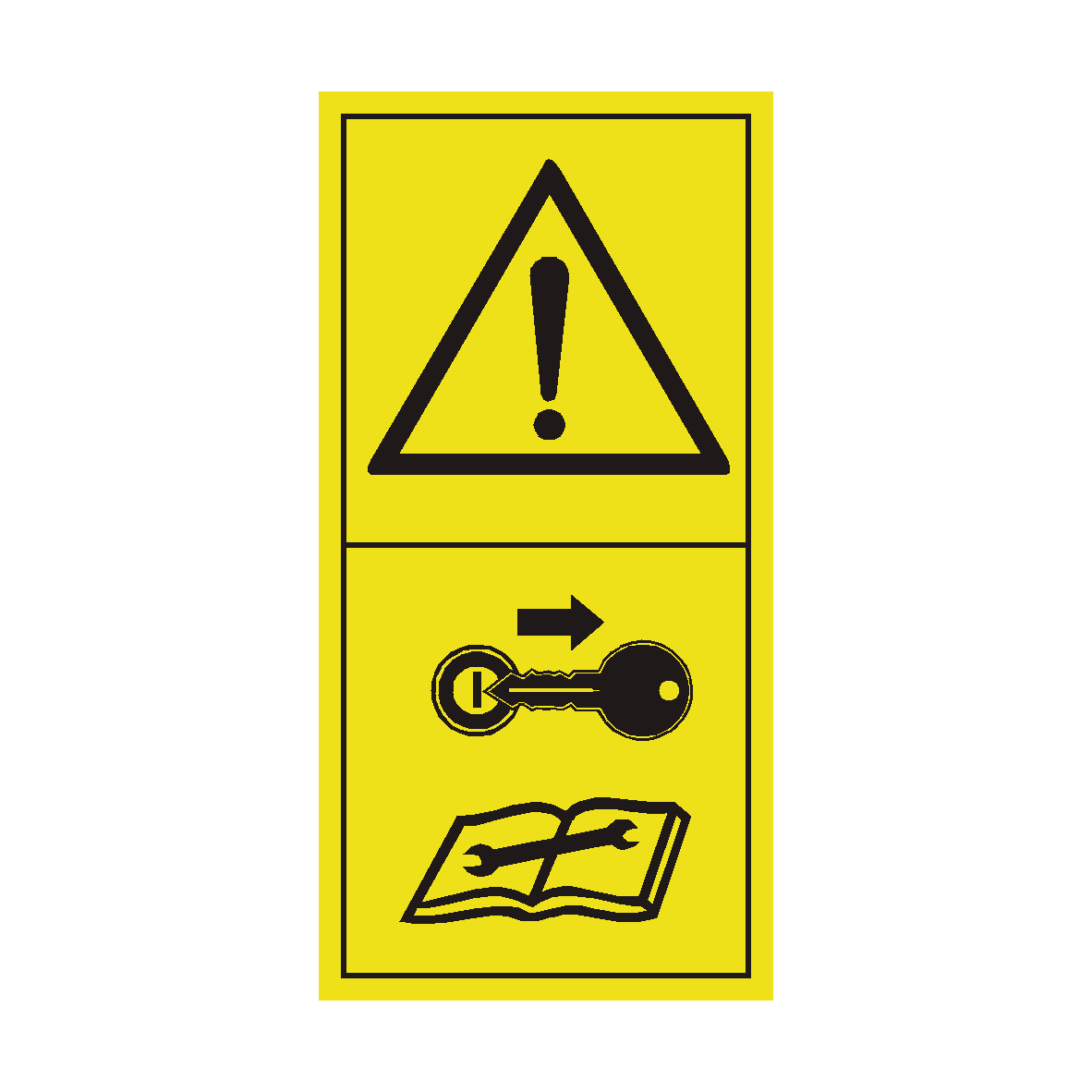 Shut Off Engine Remove Key Before Performing Maintenance or Repair Work safety label