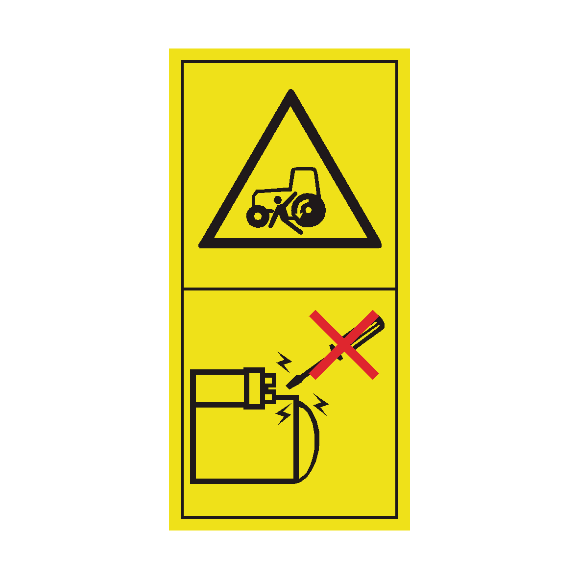 Start Engine from Operator's Seat Only safety label