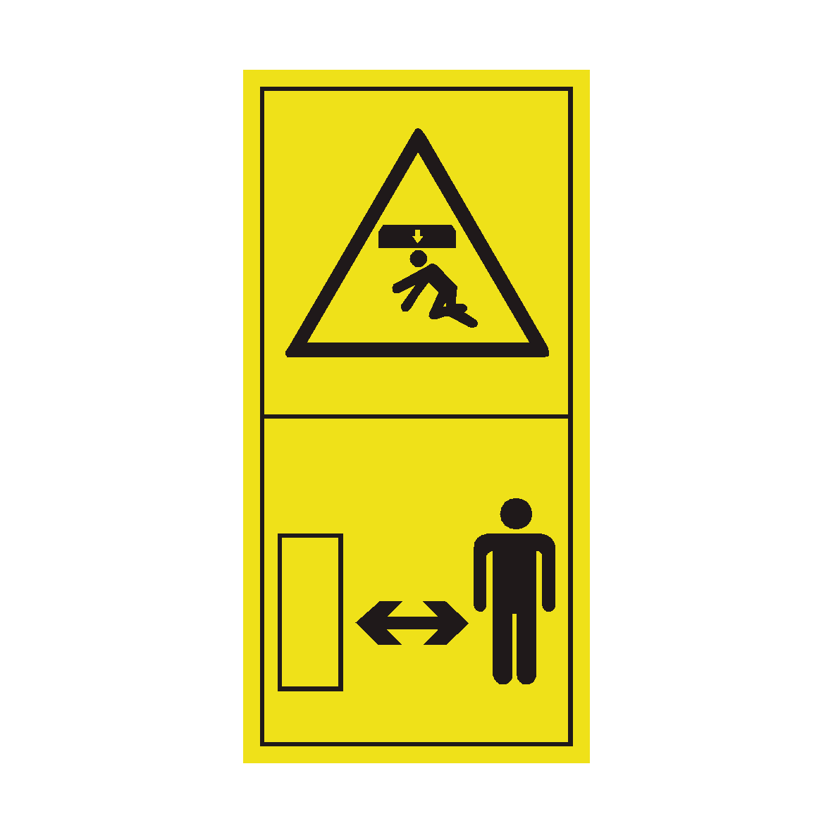 Stay a Safe Distance from the Machine safety label