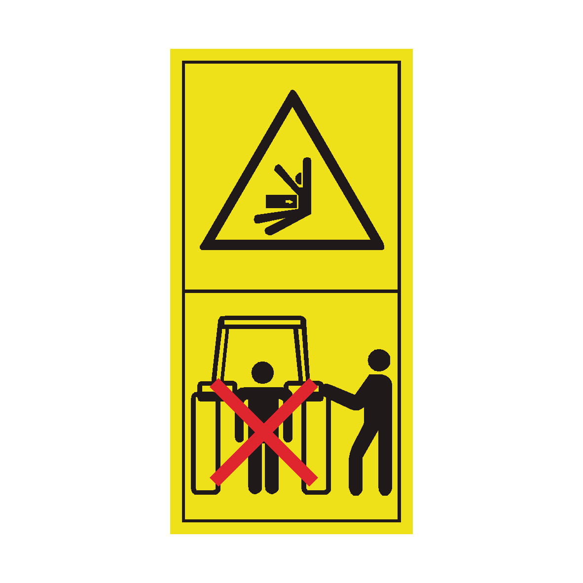 Stay Clear of Draft Link Lifting Range While Operating Rockshaft Controls safety label