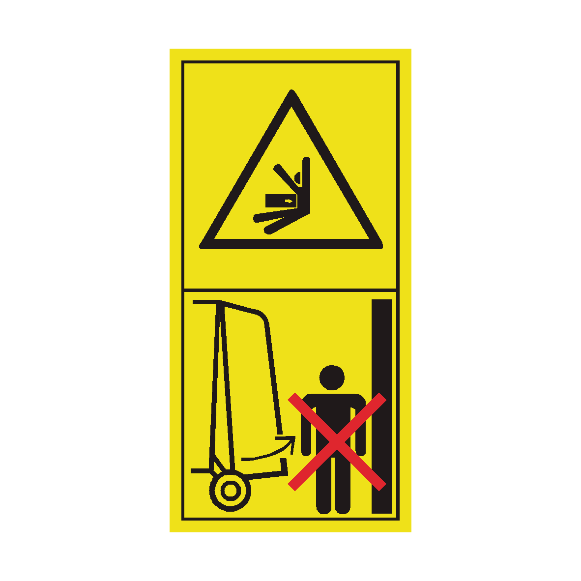 Stay Clear of Gate Swinging Area While Tractor Engine is Running safety label