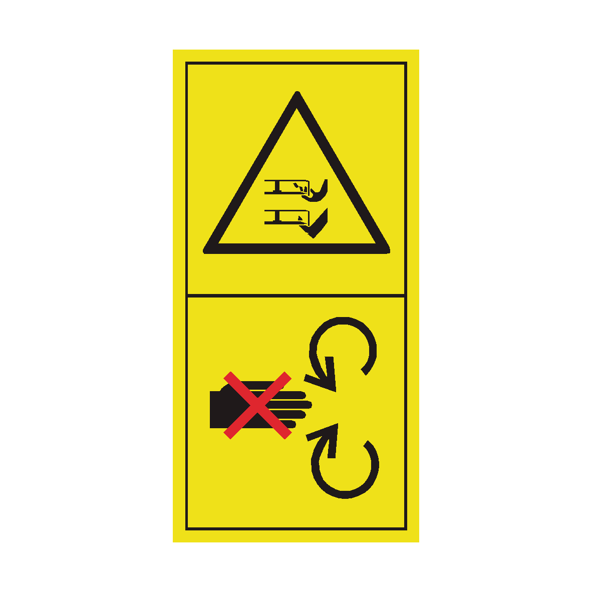 Stay Clear of Mower Blade While Engine Running safety label