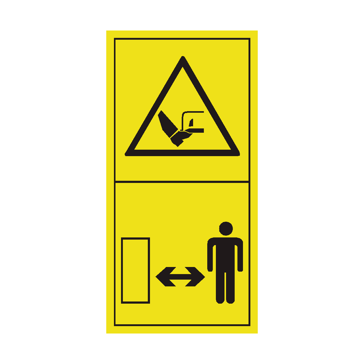 Stay Clear of Mower Knife Area safety label