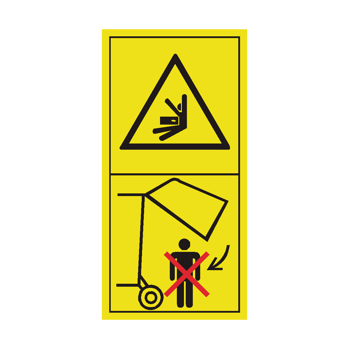 Stay Clear of Raised Gate Unless Safety Lock is Applied safety label