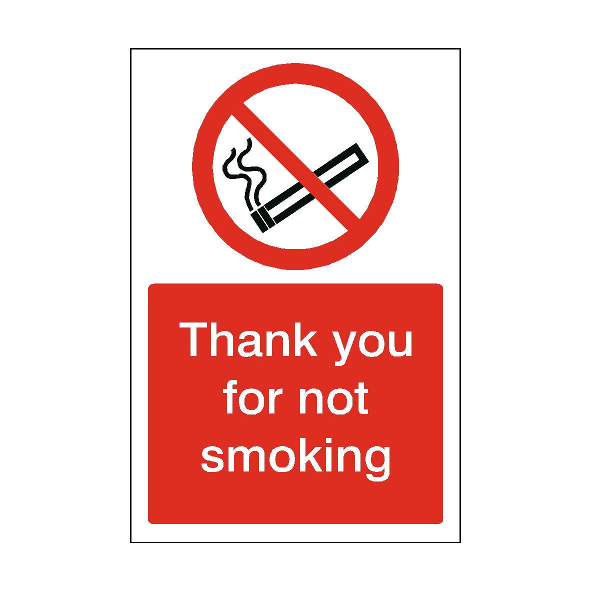 Thank You for Not Smoking safety label