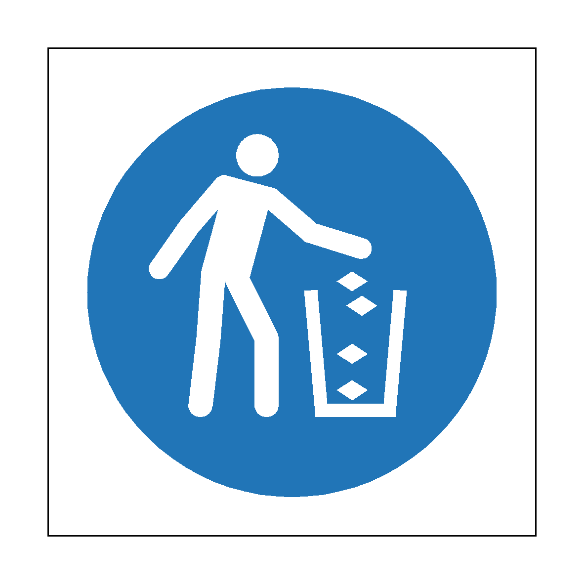 Use Litter Bin safety label