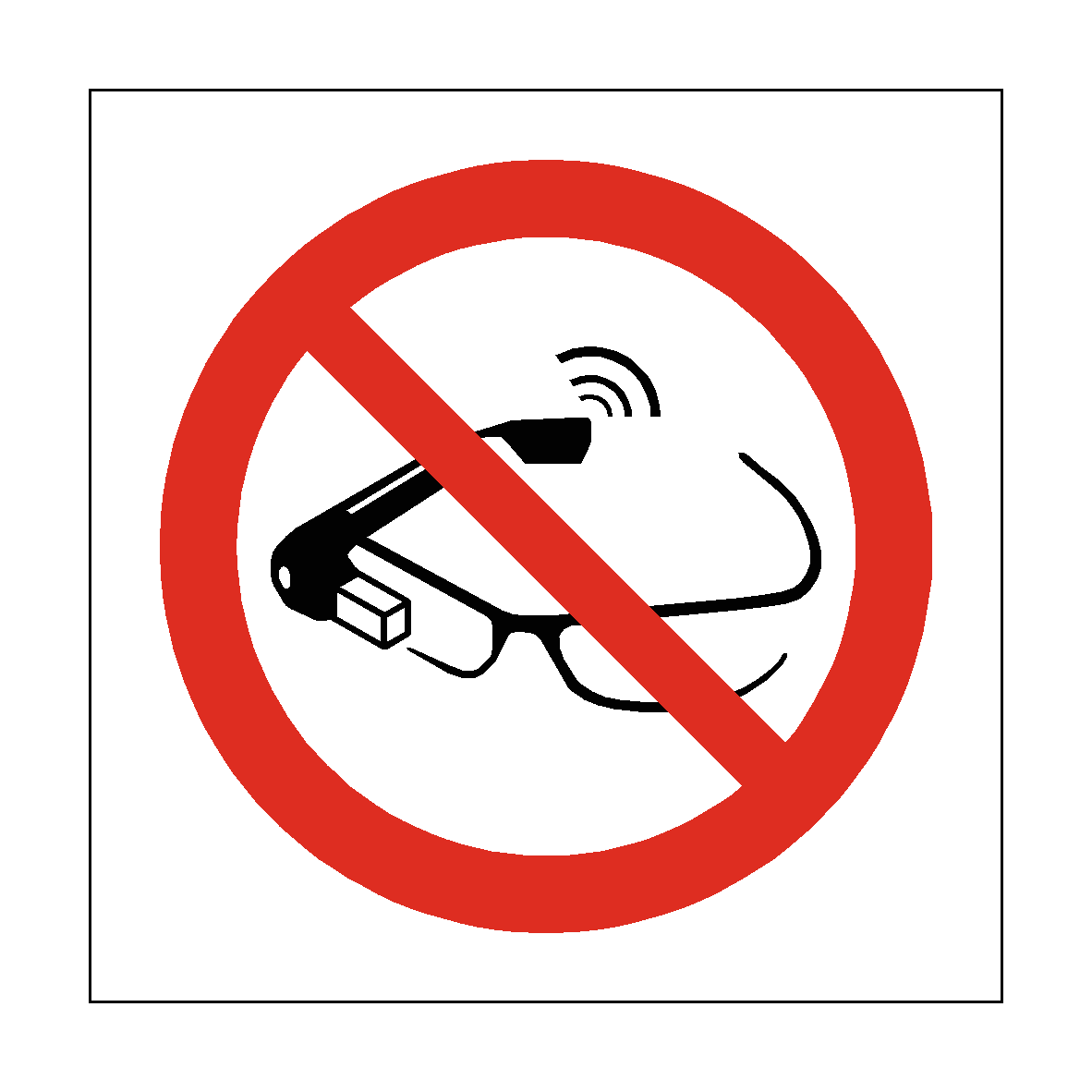 Use of Smart Glasses Prohibited safety label