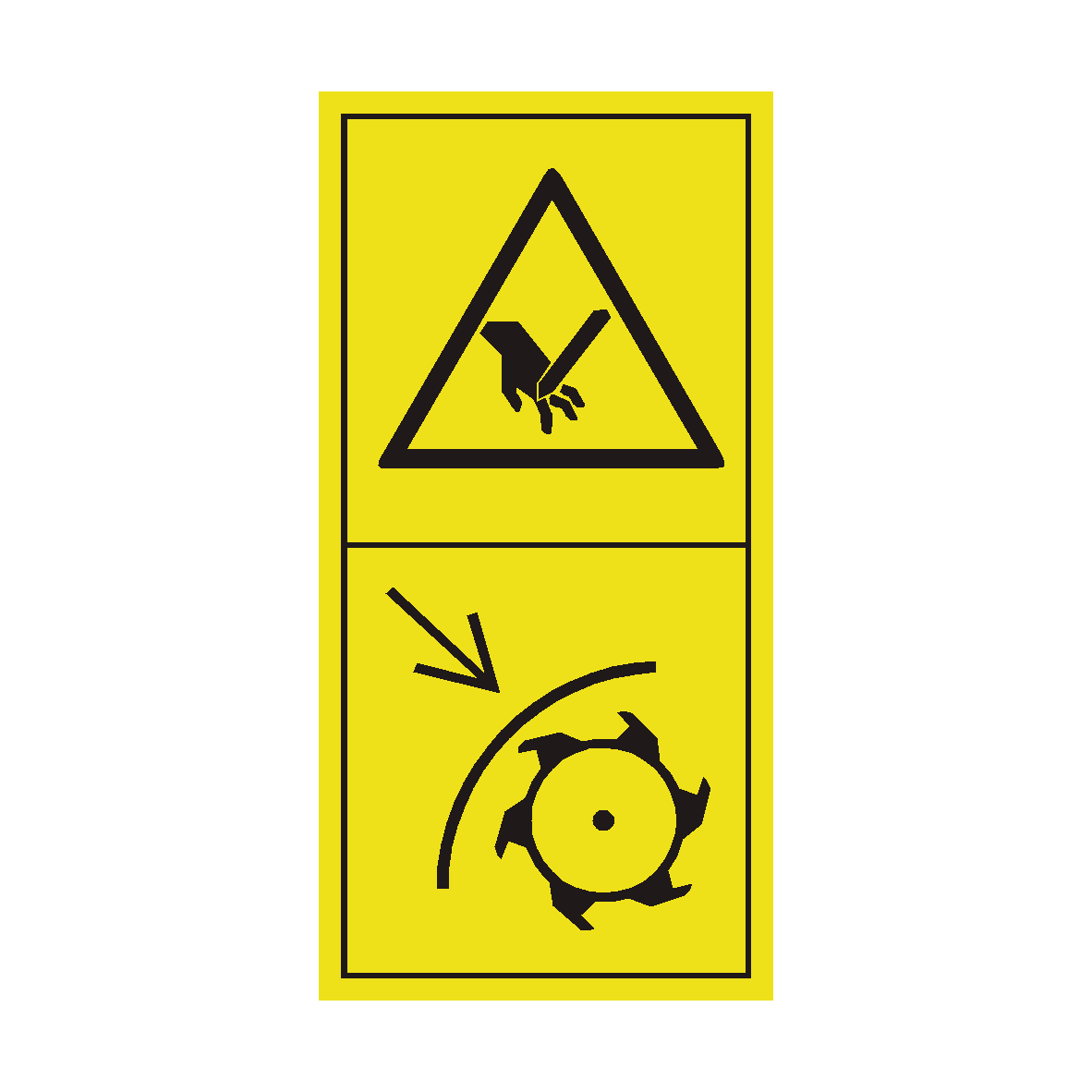 Use Safety Shield While Grinding Knives safety label