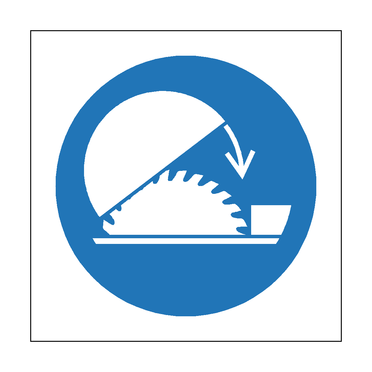 Use Saw Guard safety label