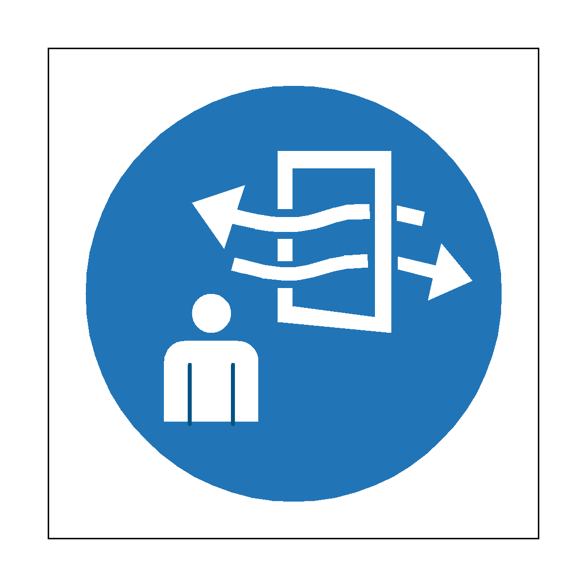 Ventilate Before and During Entering safety label