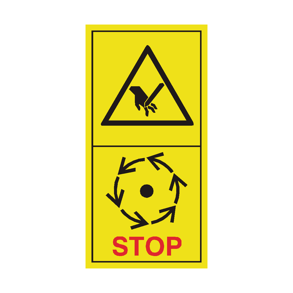 Wait Until Machine Components Have Stopped safety label