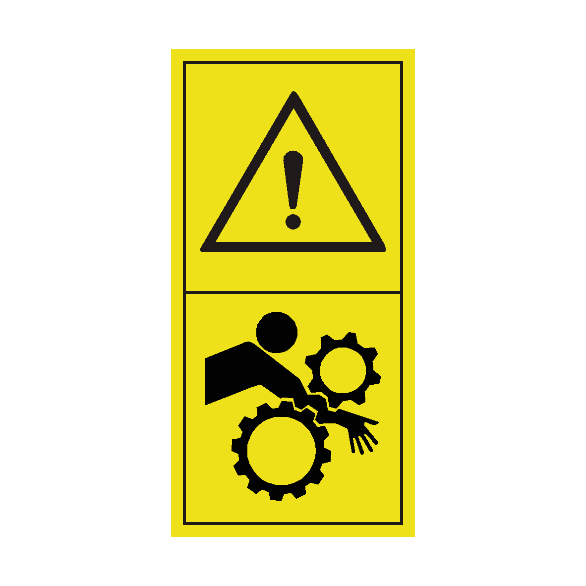 Warning Crush Hazard safety label