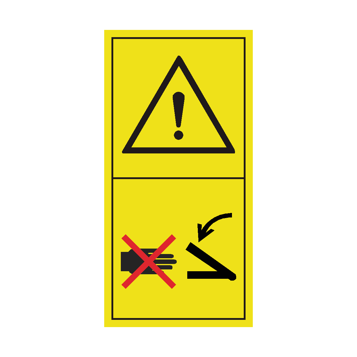 Warning Crushing Danger Area safety label