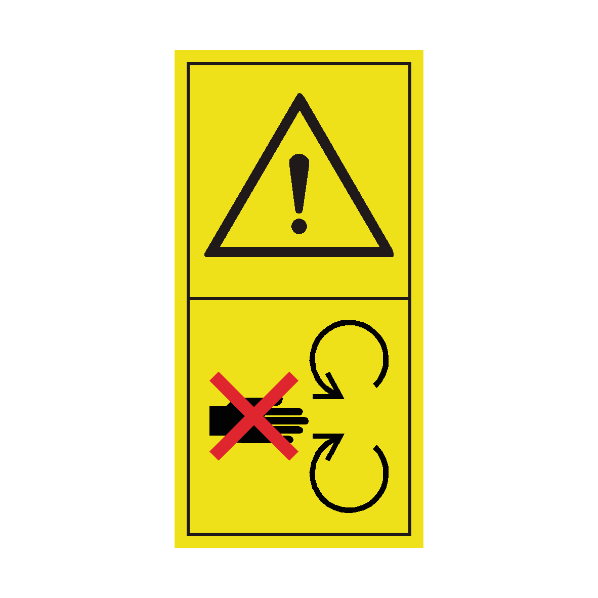 Warning Engine Running safety label