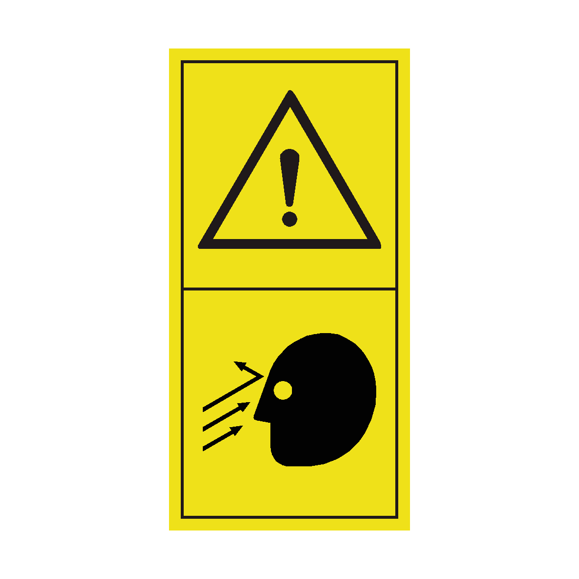Warning Head Damage safety label