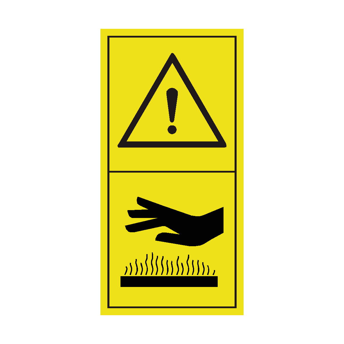 Warning Hot Surface safety label