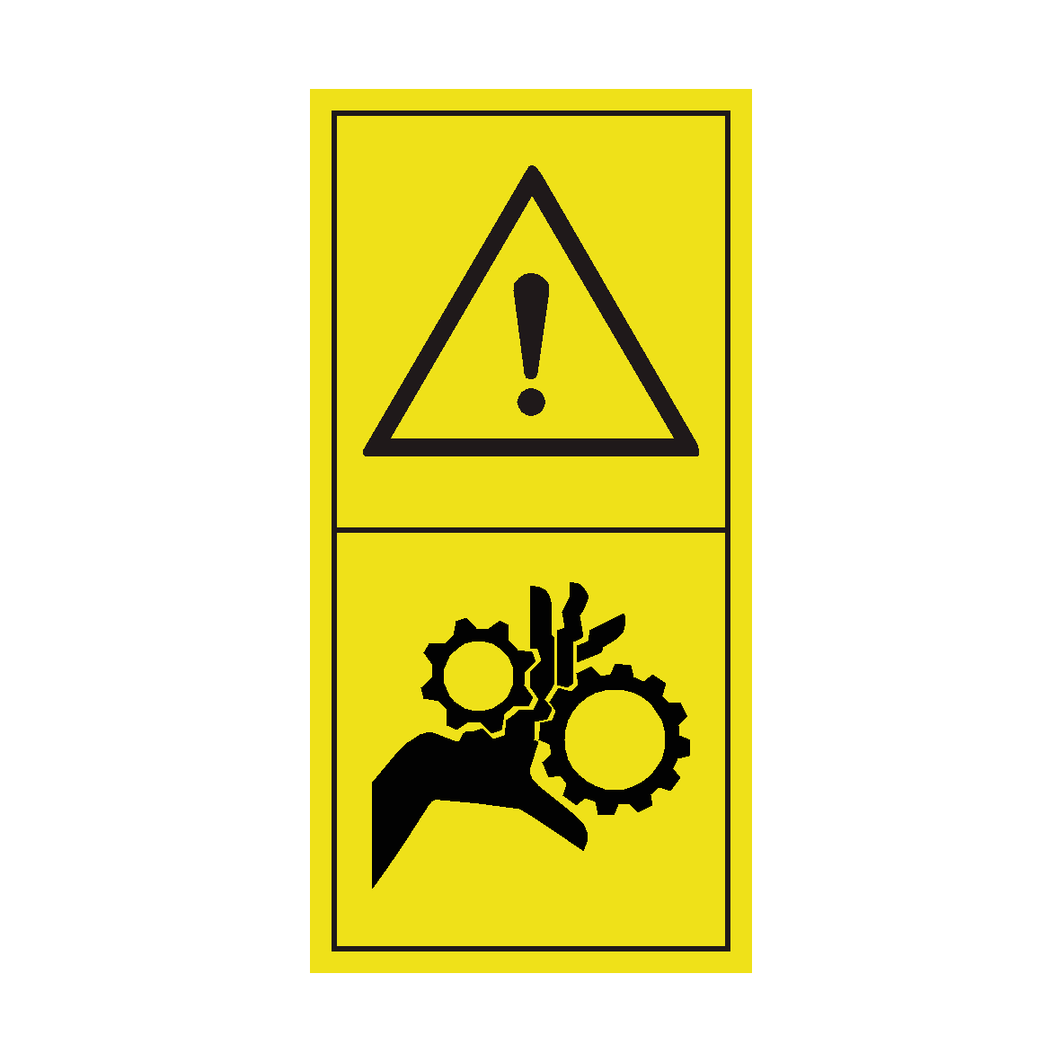 Warning Machinery Crush safety label