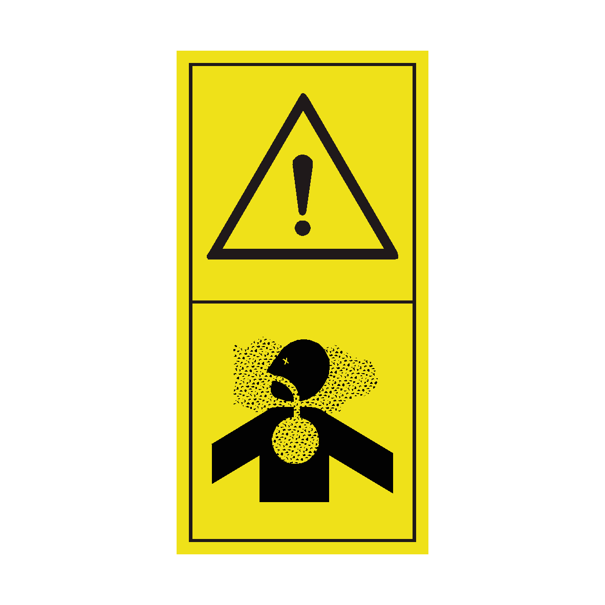 Warning Risk of Asphyxiation safety label