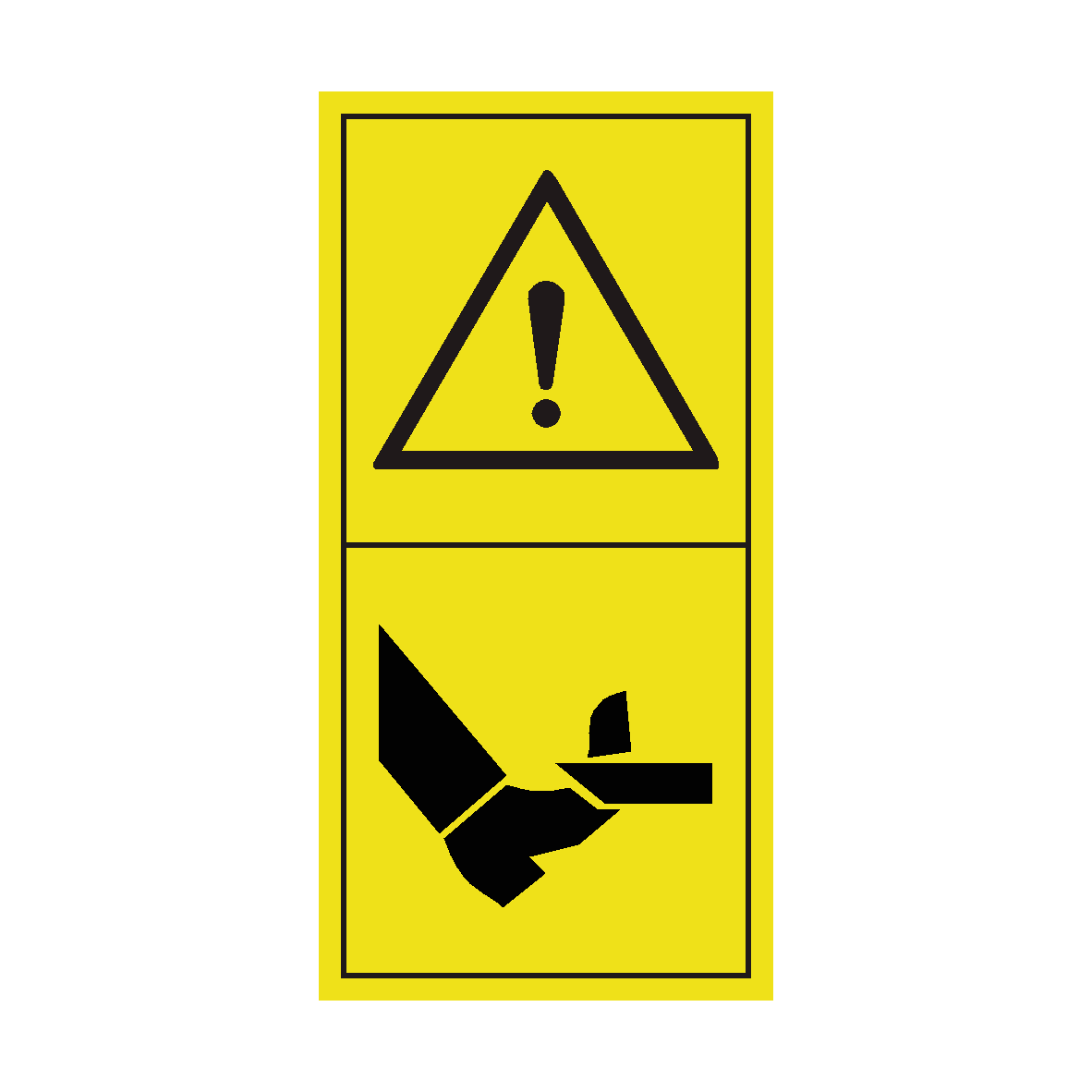 Warning Risk of Cutting Foot safety label