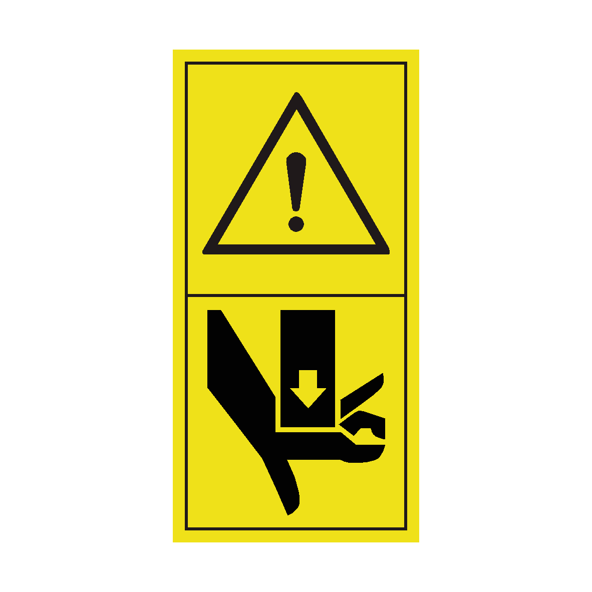 Warning Risk of Hand Crush safety label