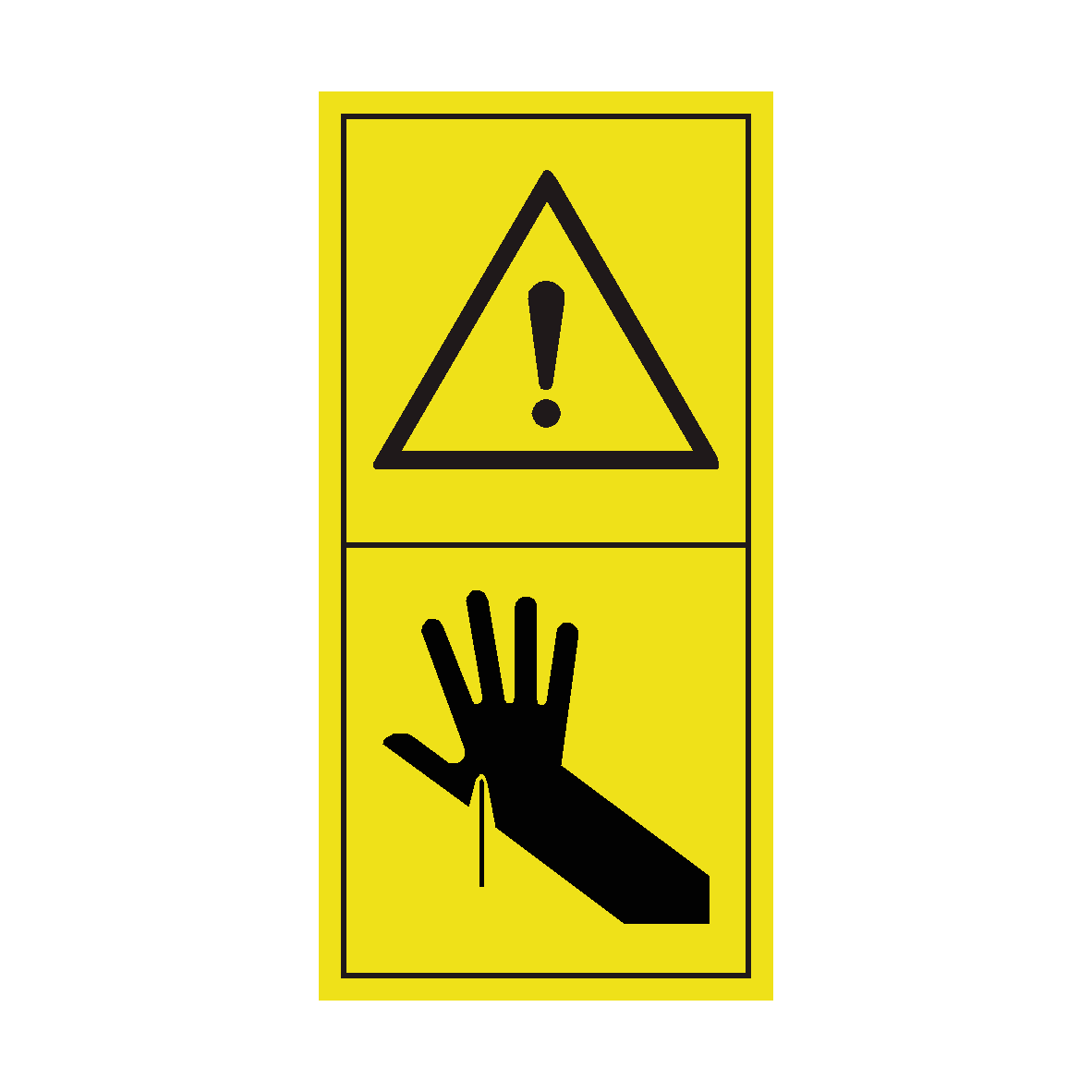 Warning Risk of Puncturing Hand safety label