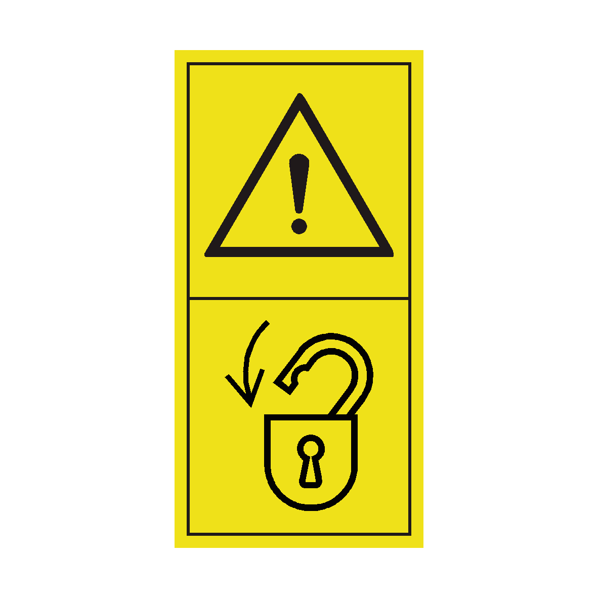Warning Use Safety Lock safety label