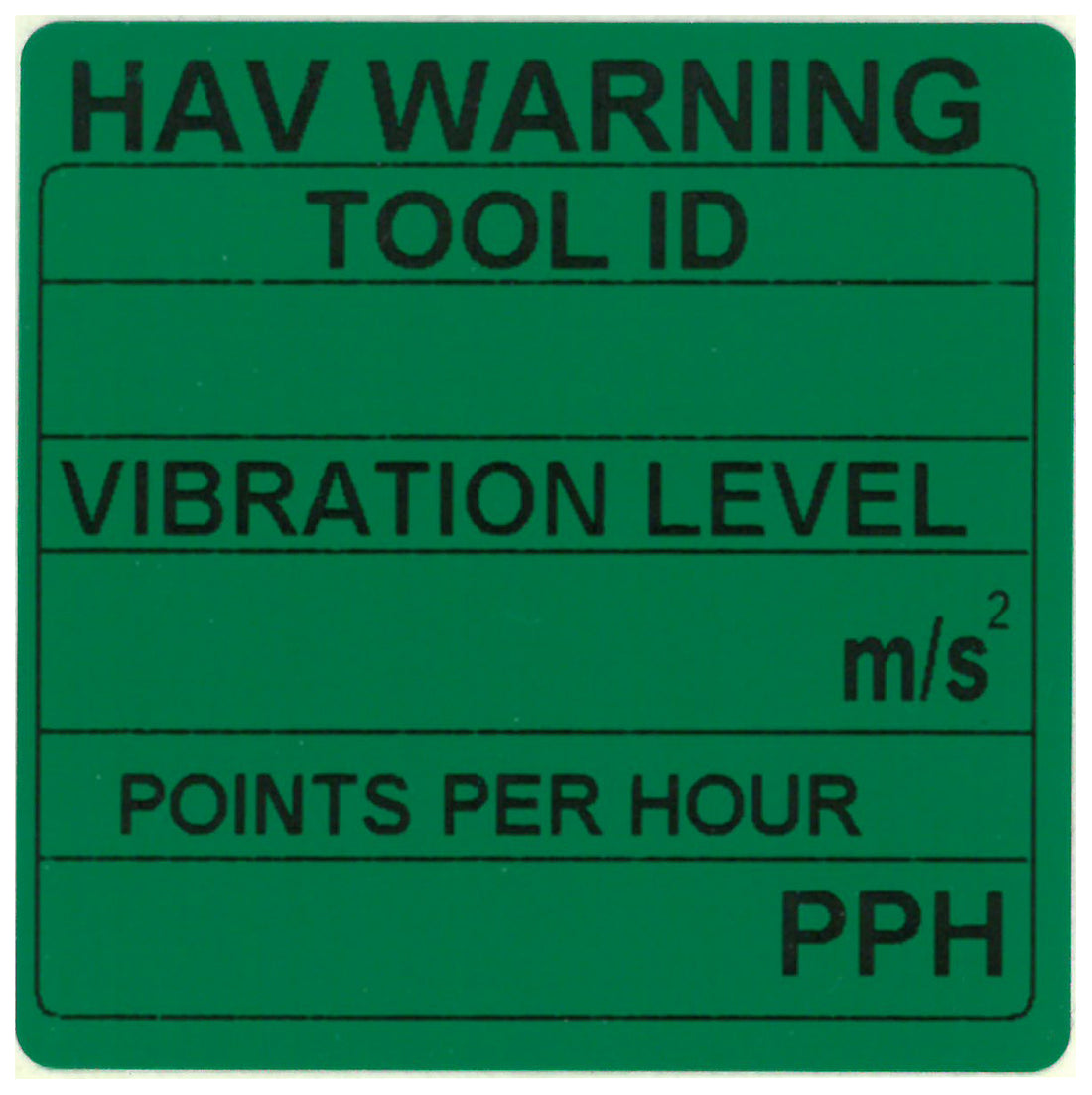 HAV Label Points Per Hour