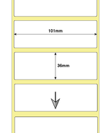 101mm x 36mm White Thermal Transfer Labels, Polypropylene, Permanent Adhesive