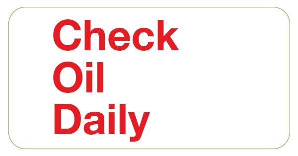 Check Daily Label Check Oil Daily Labels – Earlsmere Limited